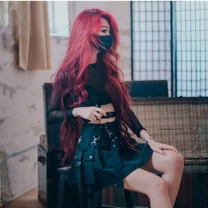 Mangosteen strap pocket A-line skirt